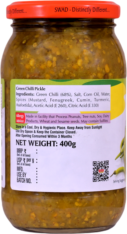 SWAD Green Chilli Pickle-400g